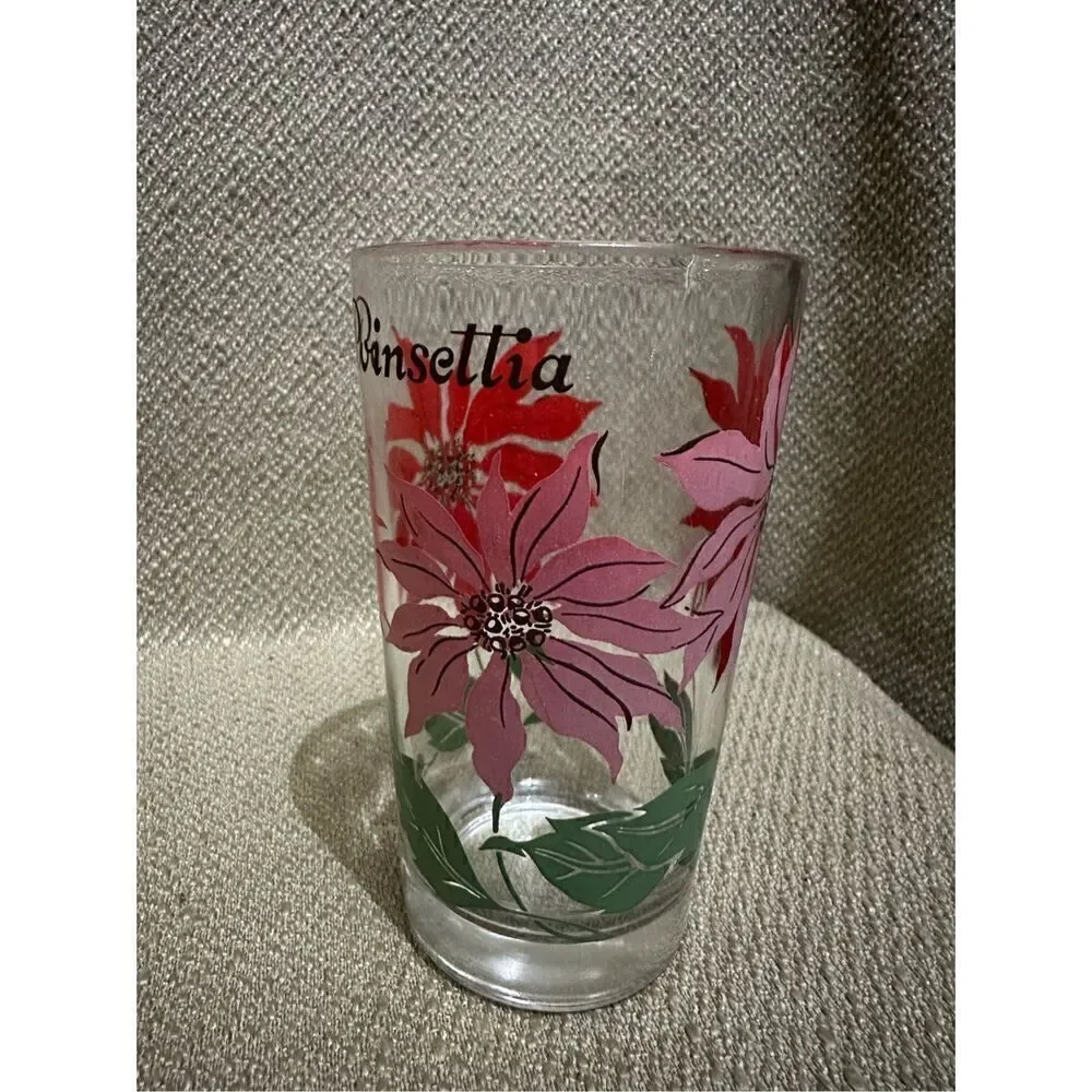 Vintage Boscul Peanut Butter Glass Poinsettia 5” Collectible Floral MCM